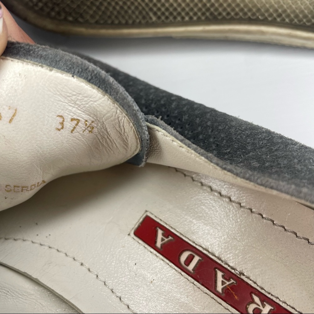 Prada Grey Suede Sneakers - Picture 5 of 7